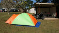 Tent and Bike at Hallorans, Atherton