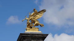 Gold Statue Alexandre III Bridge, Paris
