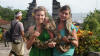 Jodie and Sue with Python at Tanah Lot, Bali
